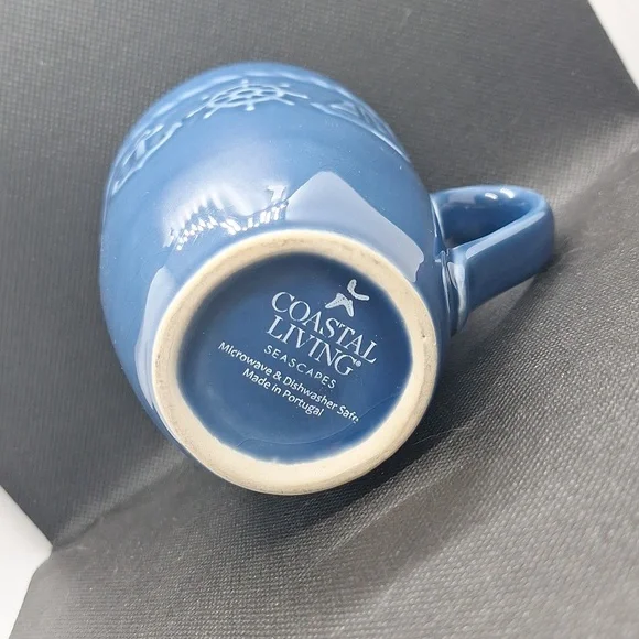 Ocean Blue Nautical Mug with Anchor and Wheel - Picture 5 of 5